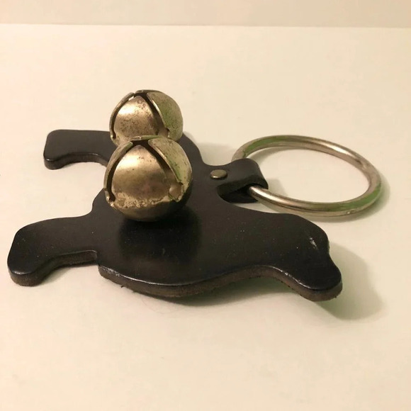 Leather Black Lab Door Knob Bell Hanger  Dog Figure Bell - Picture 3 of 11